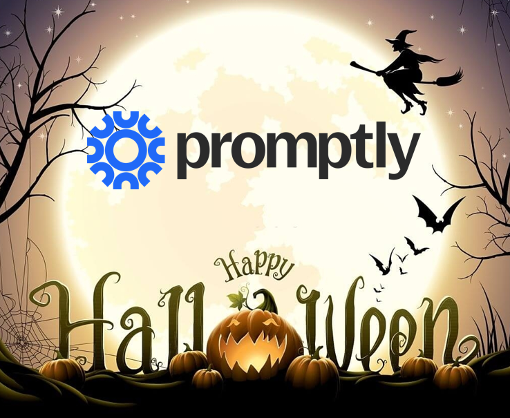Promptly Halloween logo graphic