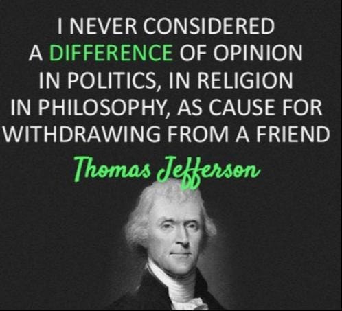 Thomas Jefferson portrait with quote